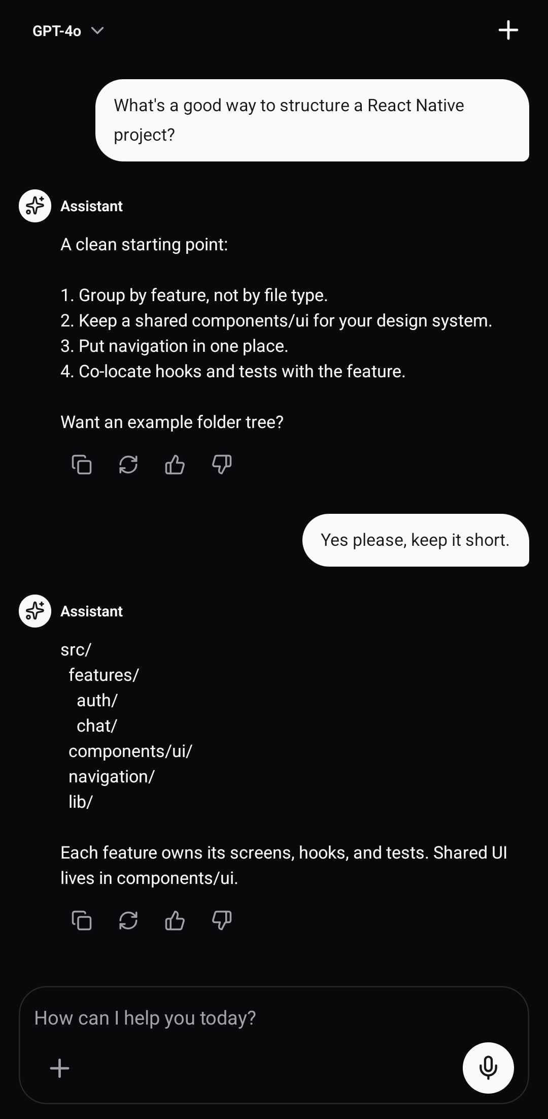 AI Template — Chat (dark)