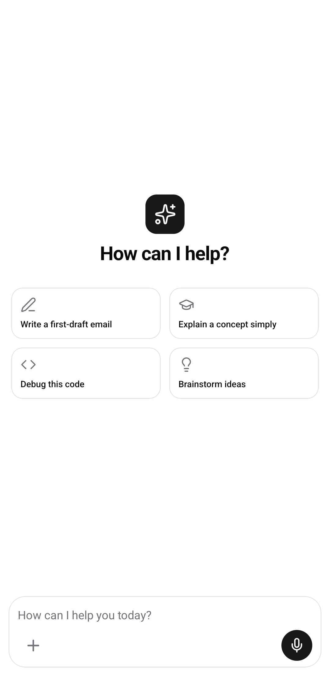 AI Template — New chat (light)