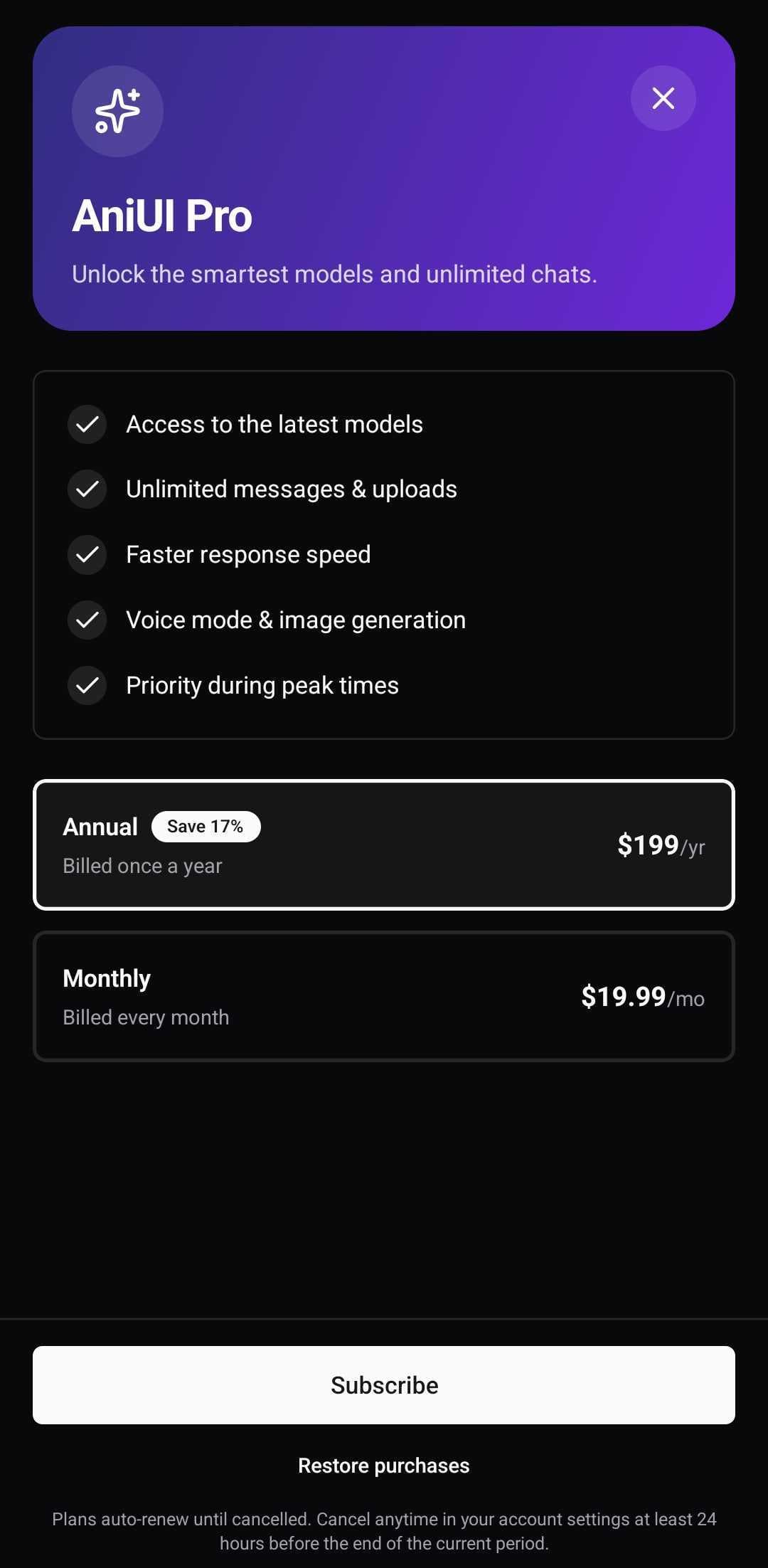 AI Template — Upgrade (dark)