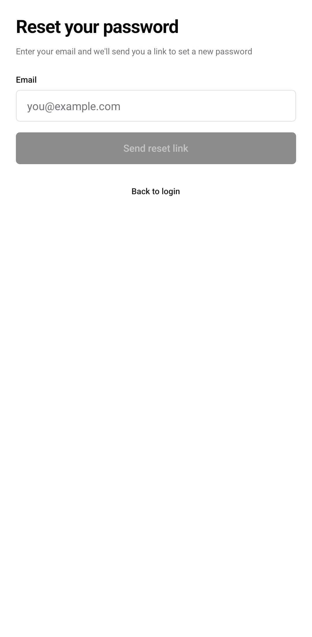 Auth Template — Forgot password (light)