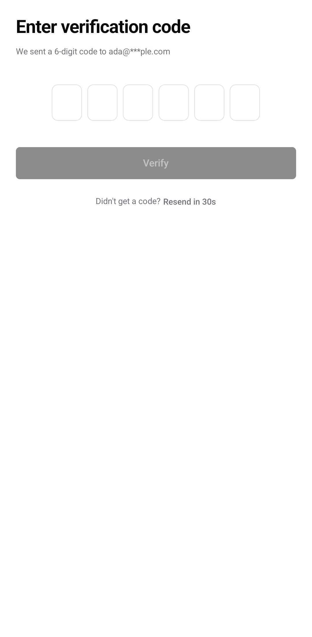 Auth Template — OTP verification (light)
