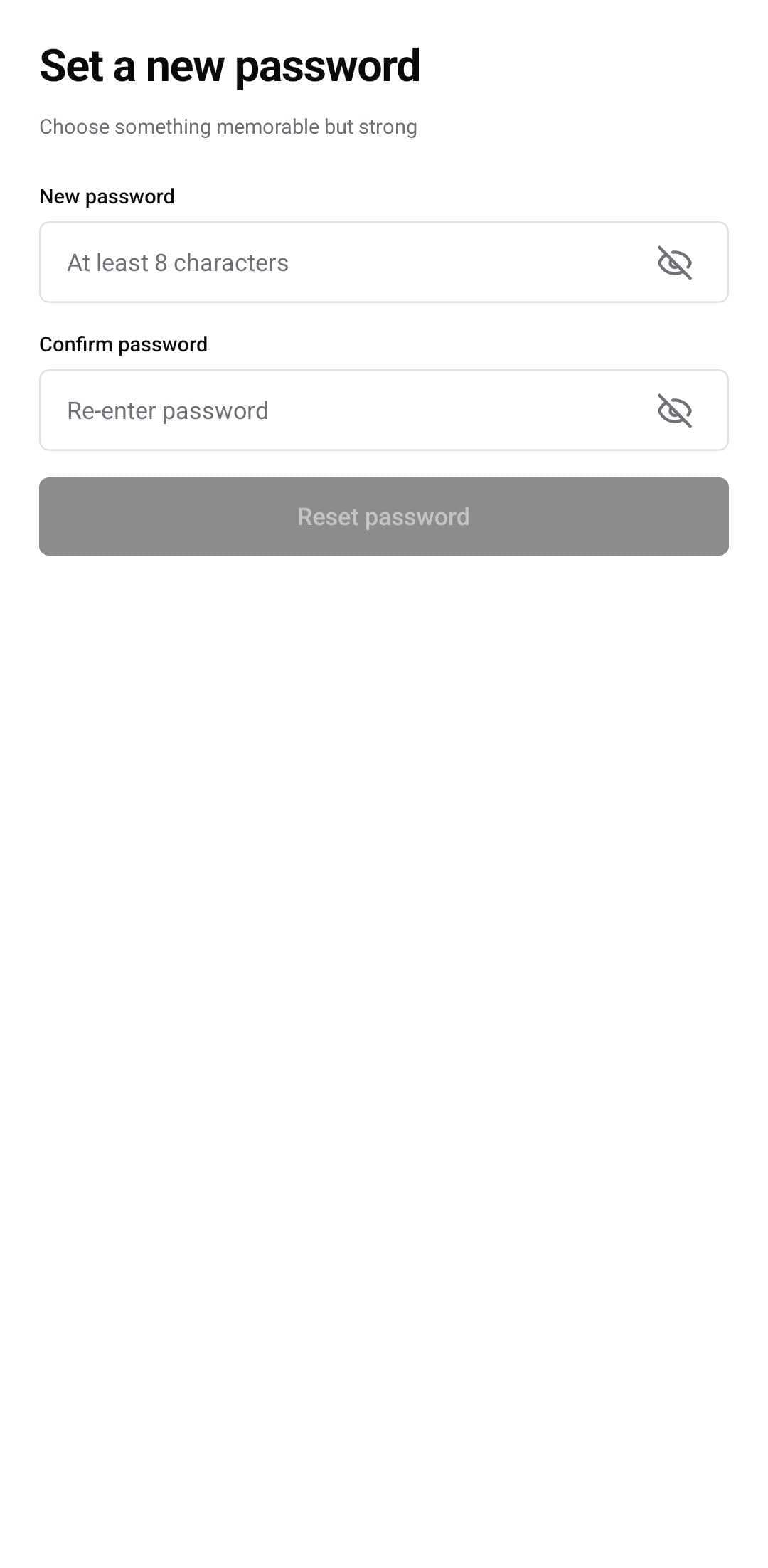 Auth Template — Reset password (light)