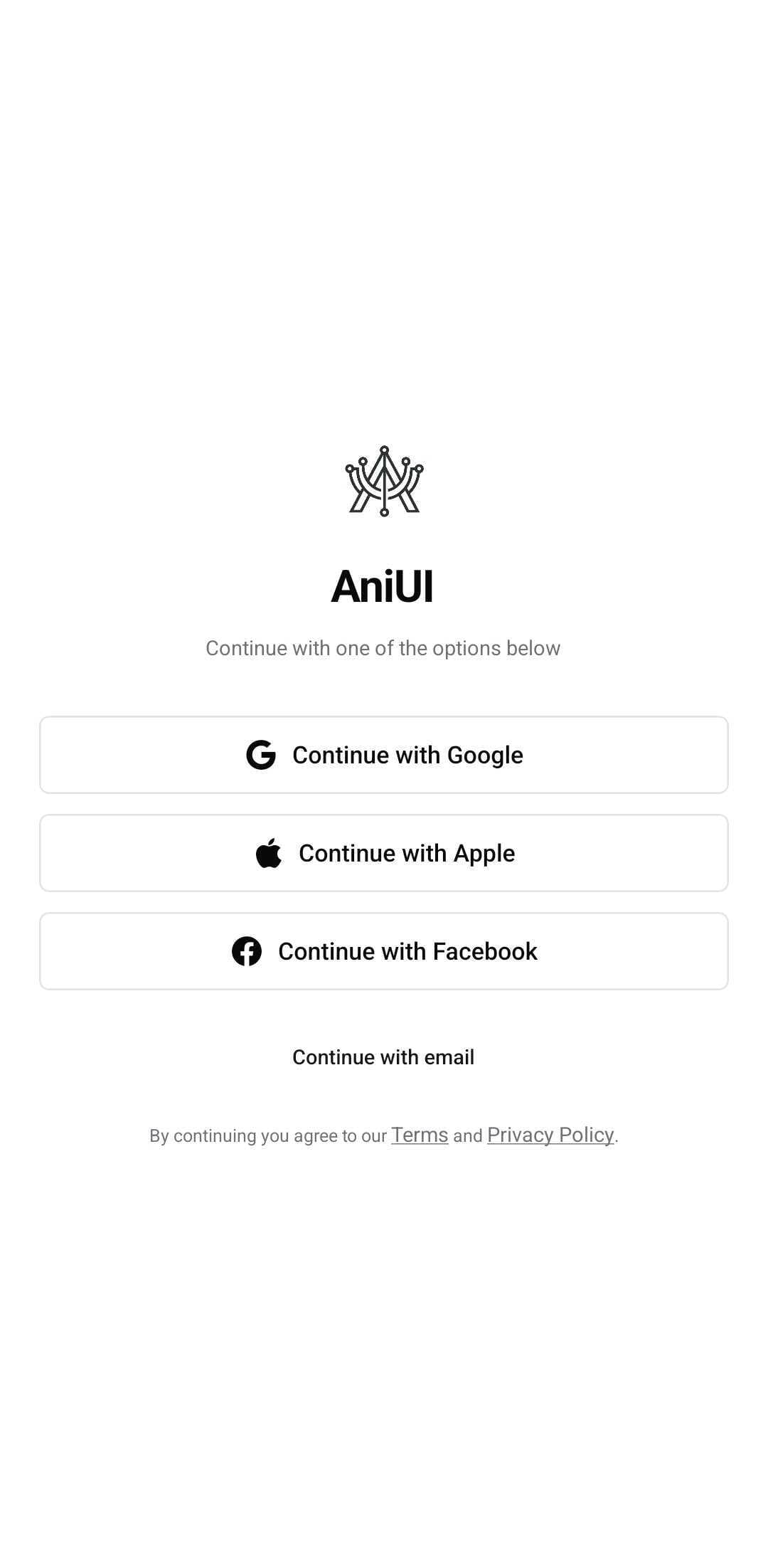 Auth Template — Social provider (light)