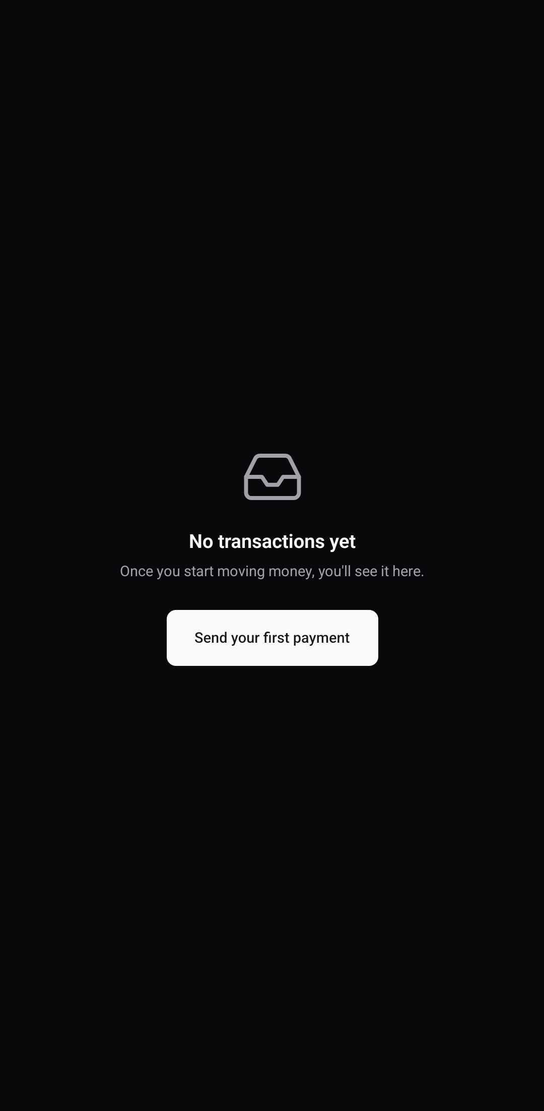 Dashboard Template — Empty state (dark)