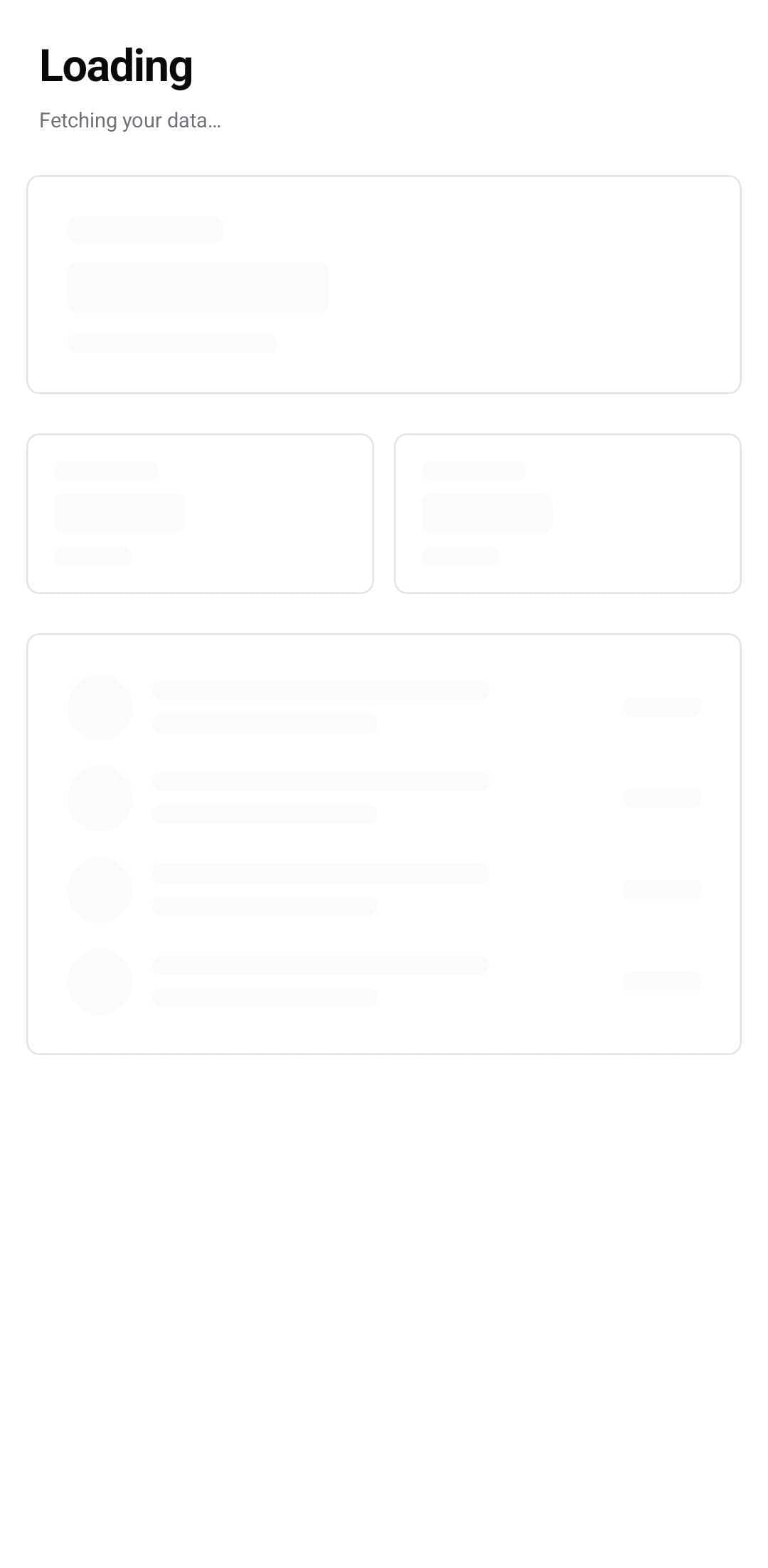 Dashboard Template — Loading state (light)