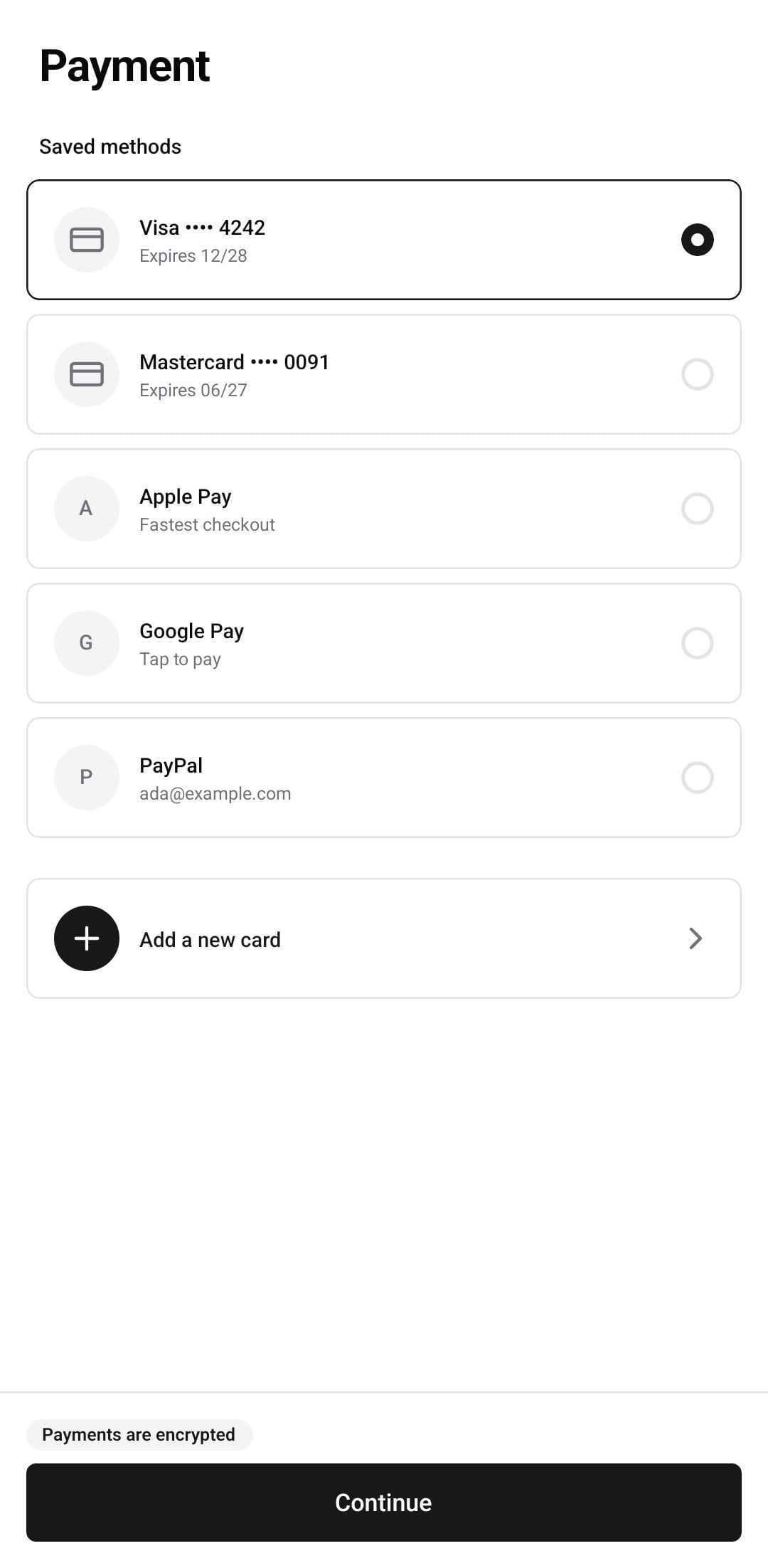 E-Commerce Template — Payment (light)