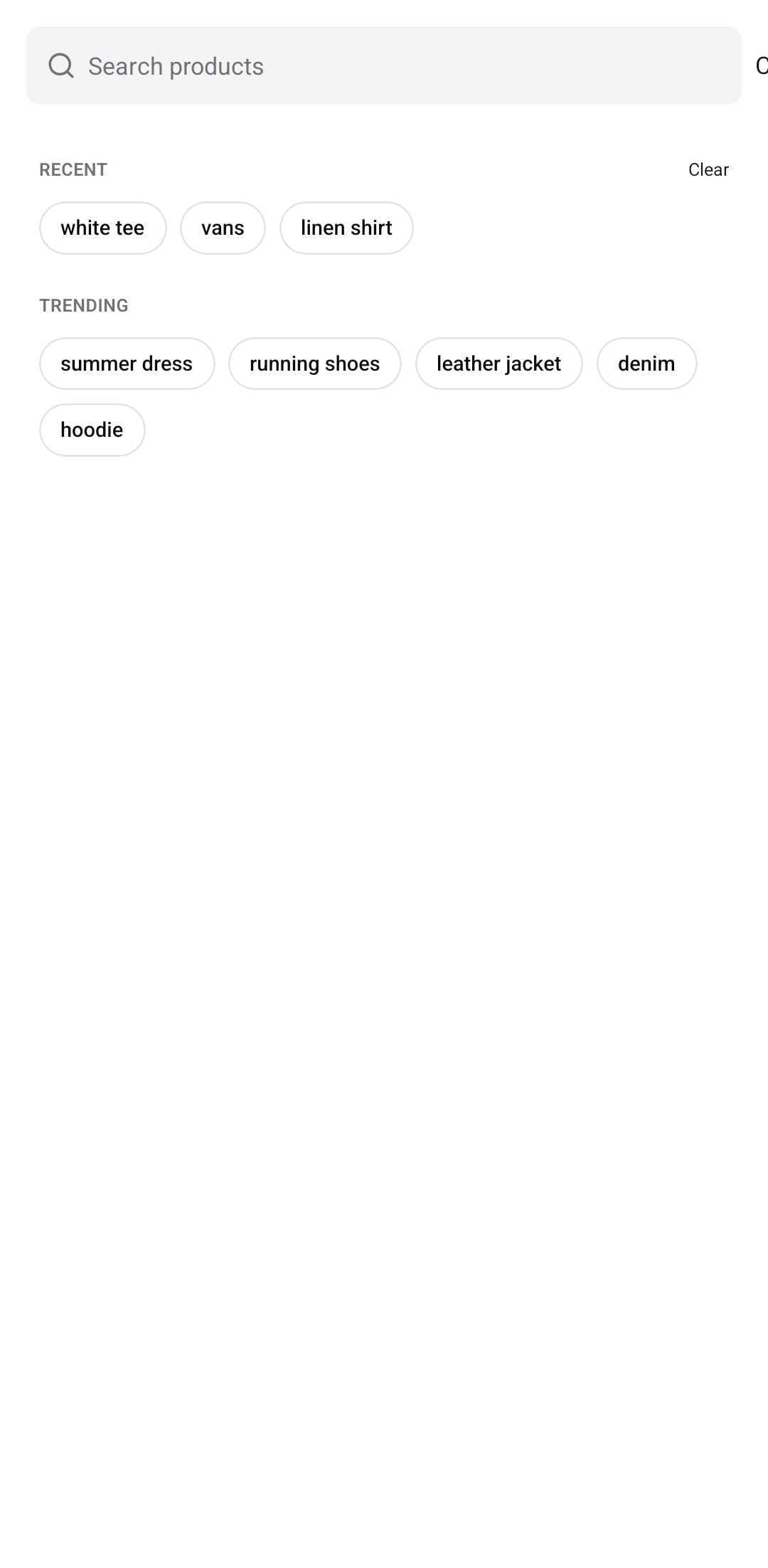 E-Commerce Template — Search (light)