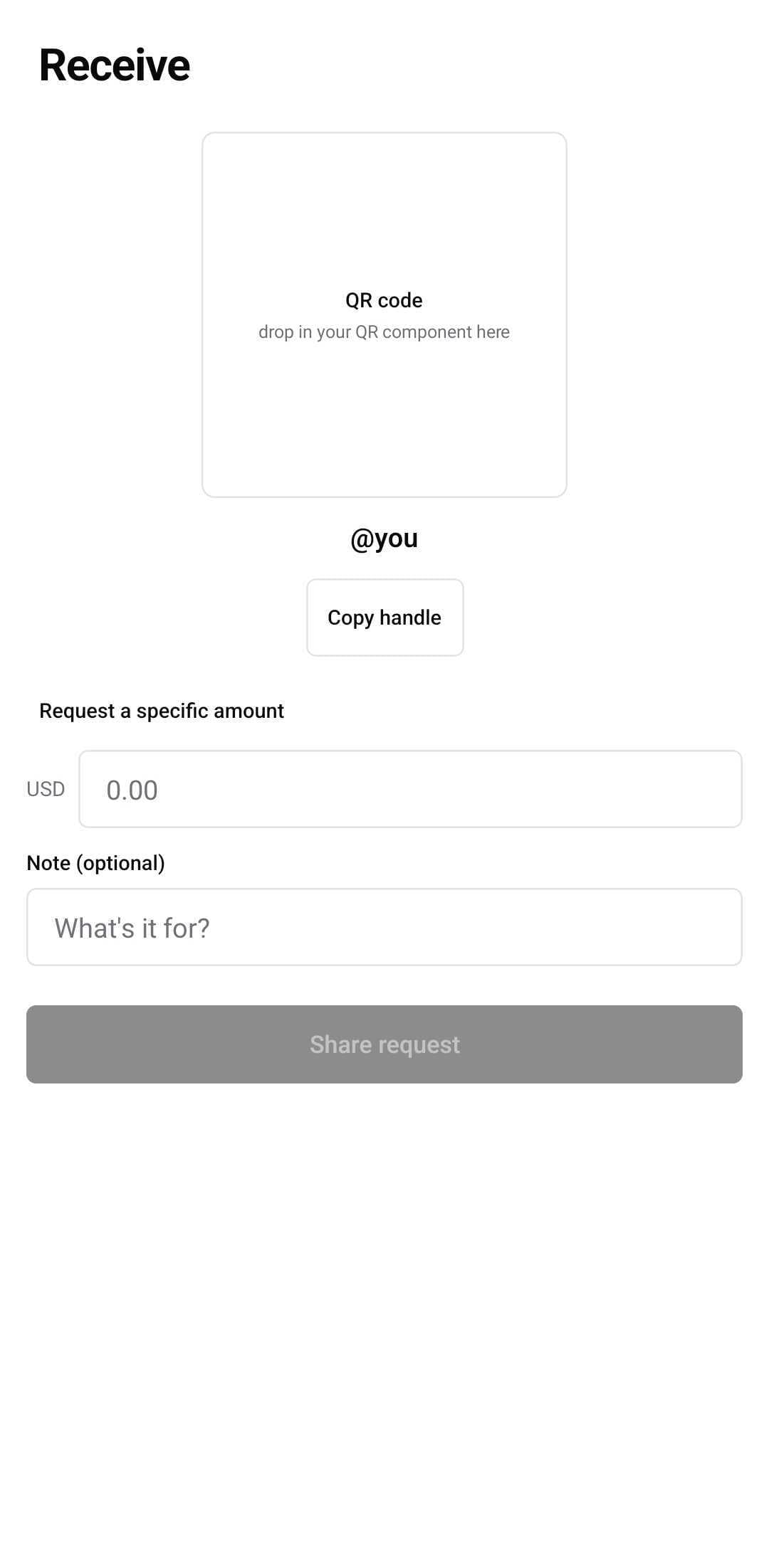 Finance Template — Receive money (light)