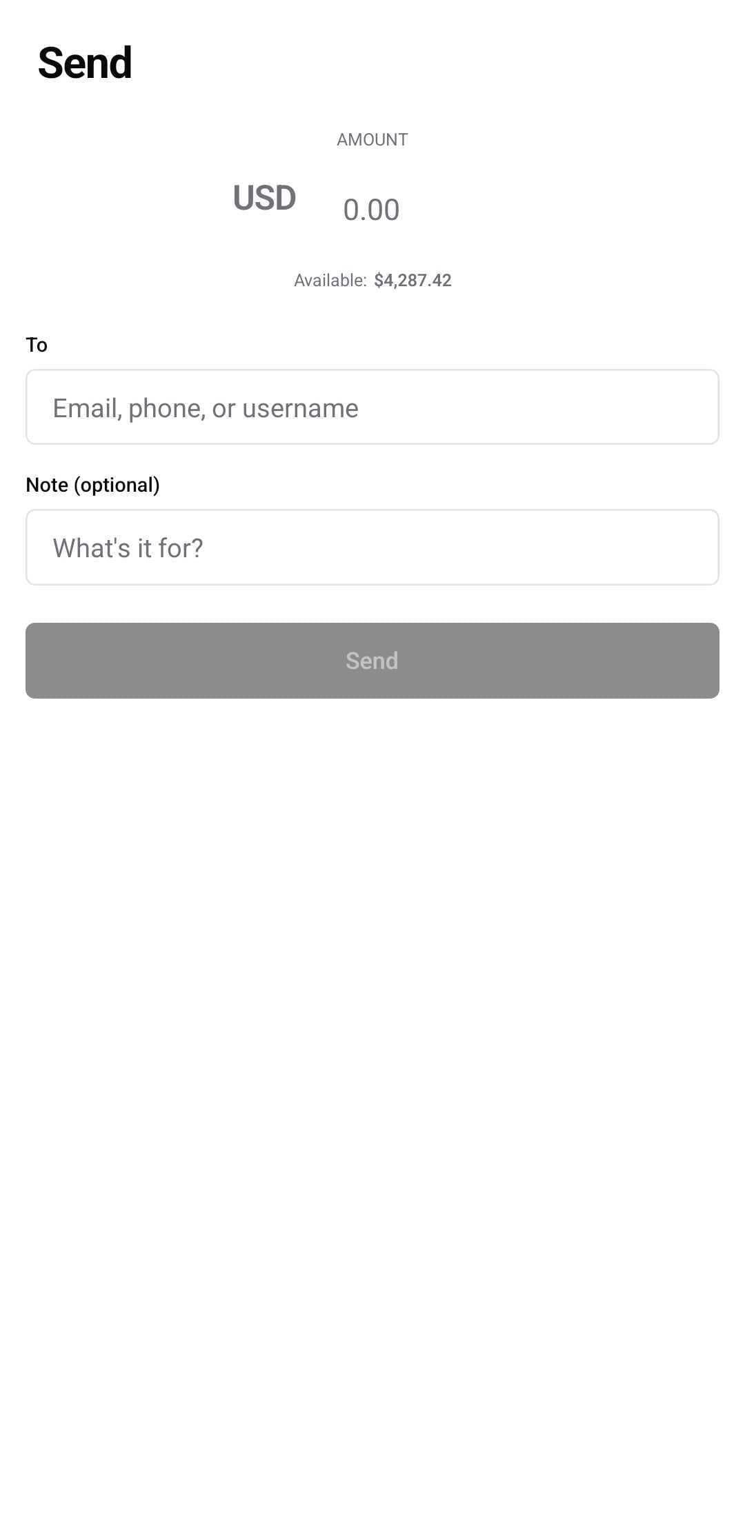 Finance Template — Send money (light)