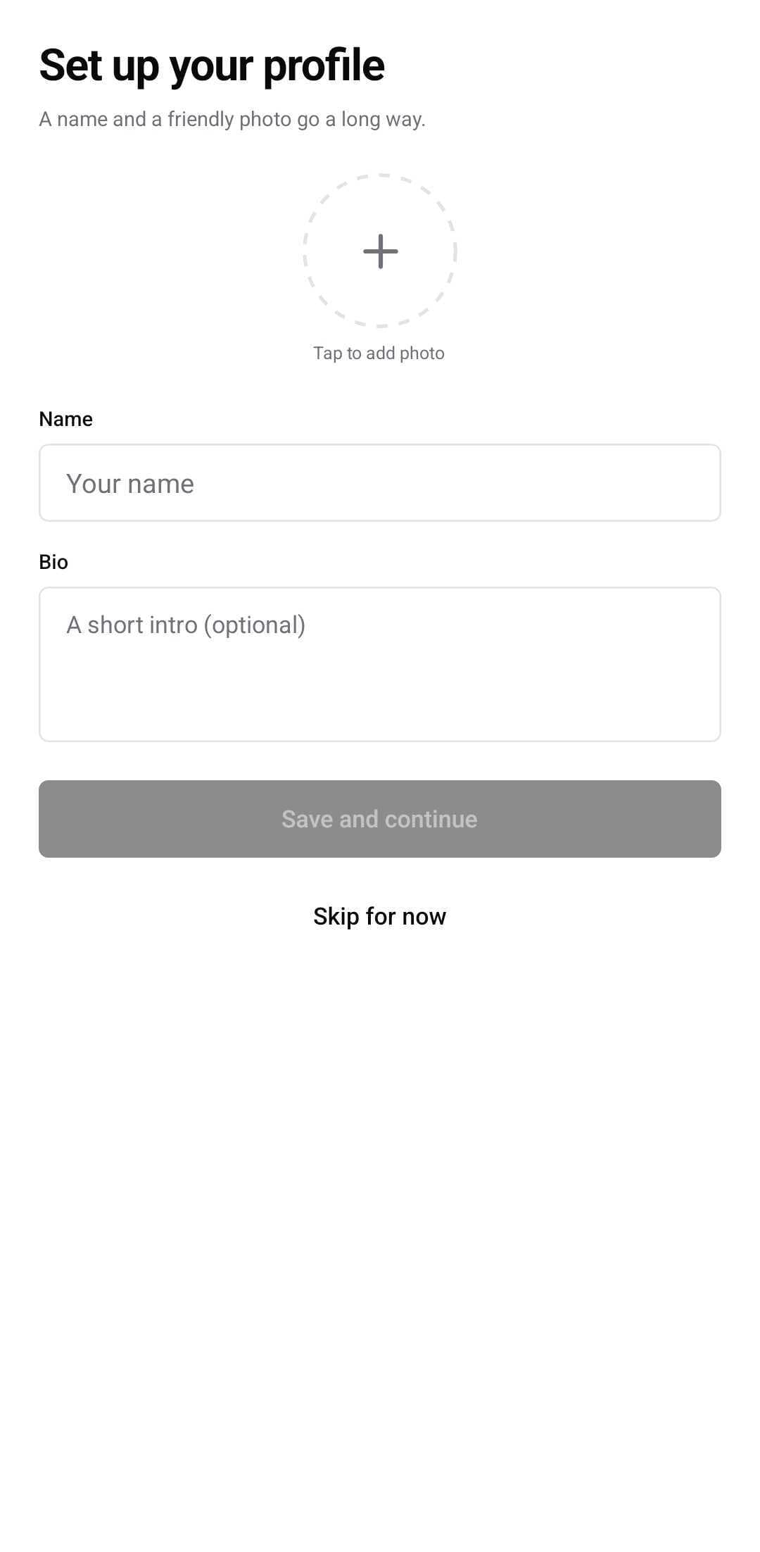 Onboarding Template — Profile setup (light)